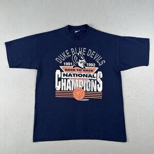 Vintage Duke University Shirt Men’s XL Blue 91-92 National Champions Basketball